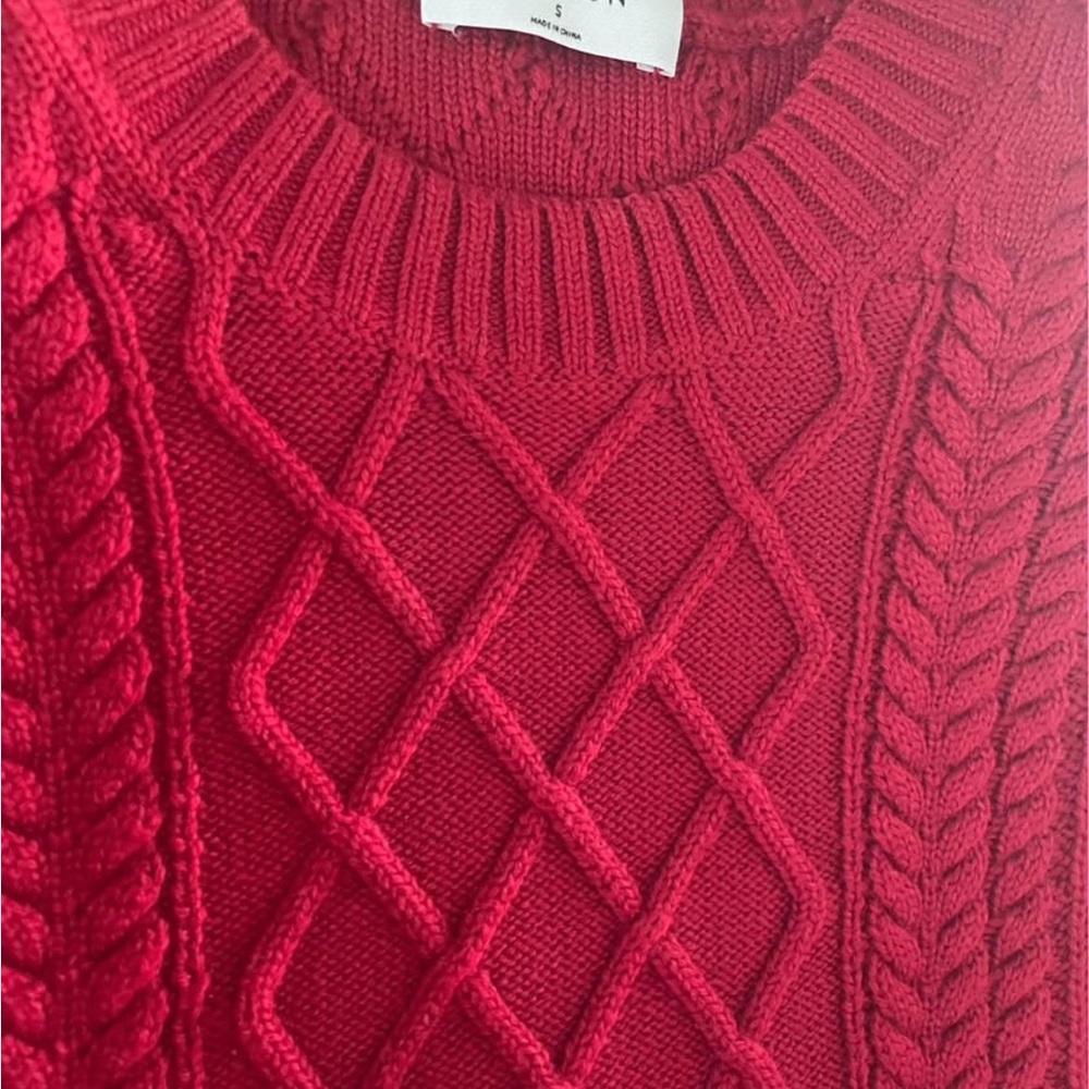 BABATON Red Cable Knit Sweater